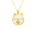 I-load ang larawan sa Gallery viewer, Cat Jade and Gold Pendant Necklace