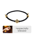 I-load ang larawan sa Gallery viewer, Akashagarbha Courage & Wisdom Black-Gold Leather Bracelet