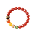 I-load ang larawan sa Gallery viewer, Five Wealth Gods Prosperity Bracelet – Black & Red Agate