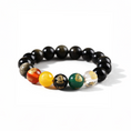 I-load ang larawan sa Gallery viewer, Five Wealth Gods Prosperity Bracelet – Black & Red Agate