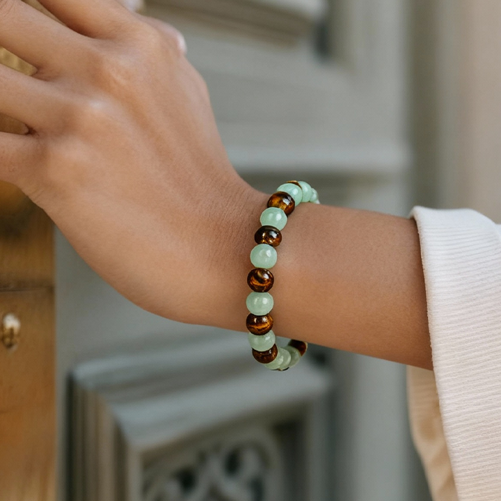 Manjushri Wisdom & Wealth Aventurine Bracelet