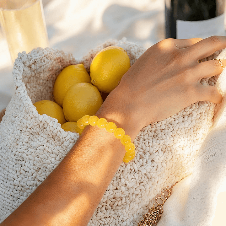 Manjushri Radiant Wisdom&Academic Grow Yellow Agate Bracelet
