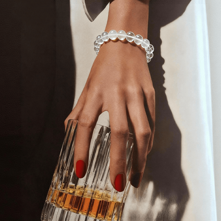 Mahasthamaprapta Strength & Clarity White Chalcedony Bracelet