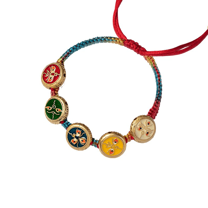 Five Jambhalas Tibetan Prosperity Woven Bracelet