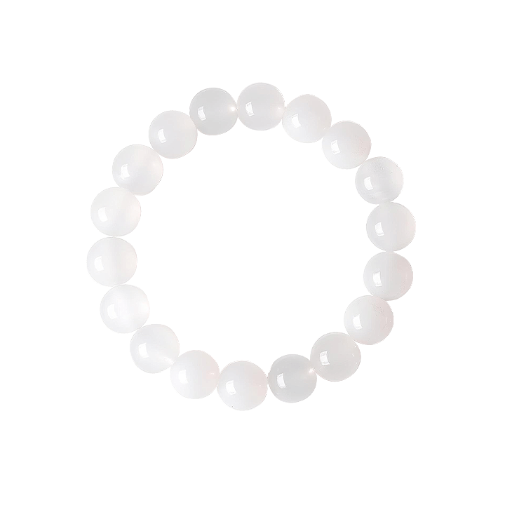 Mahasthamaprapta Strength & Clarity White Chalcedony Bracelet