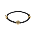 I-load ang larawan sa Gallery viewer, Akashagarbha Courage & Wisdom Black-Gold Leather Bracelet
