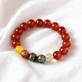 I-load ang larawan sa Gallery viewer, Five Wealth Gods Prosperity Bracelet – Black & Red Agate
