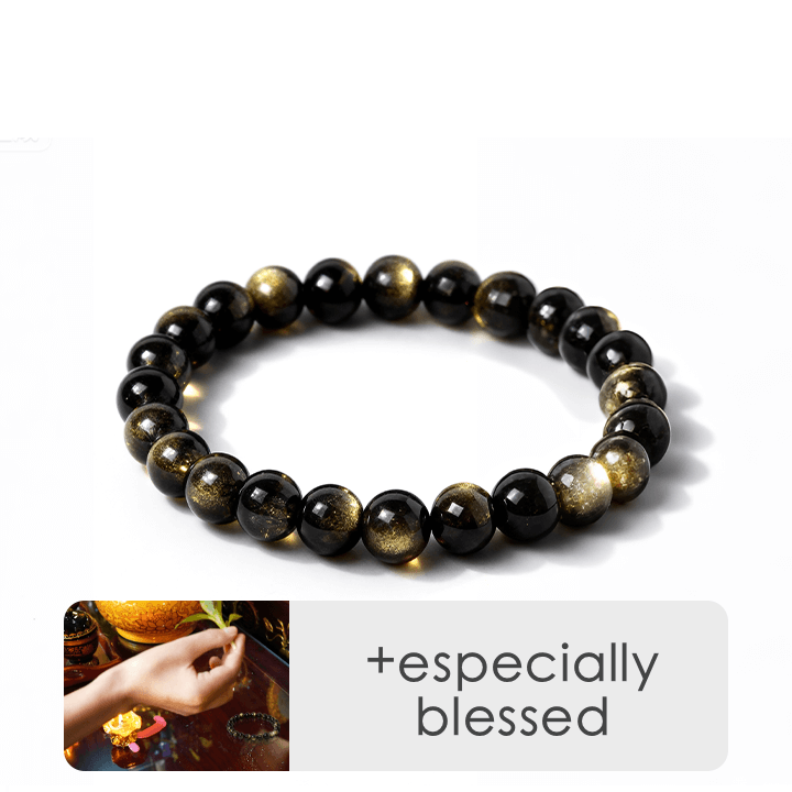 Acalā Vidyārāja Courage & Protection Golden Obsidian Bracelet