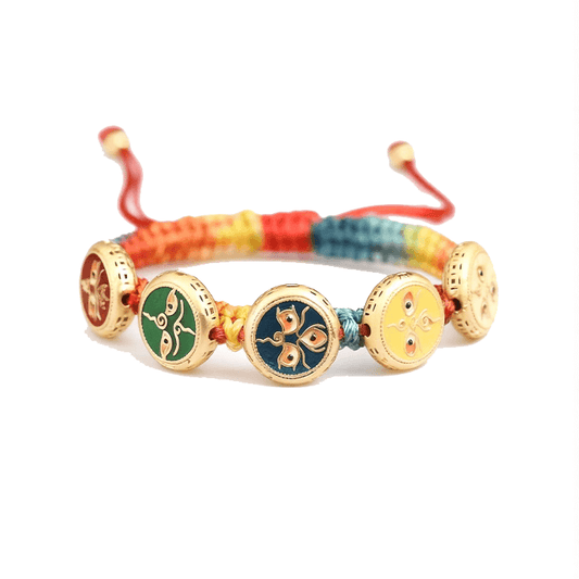 Five Jambhalas Tibetan Prosperity Woven Bracelet