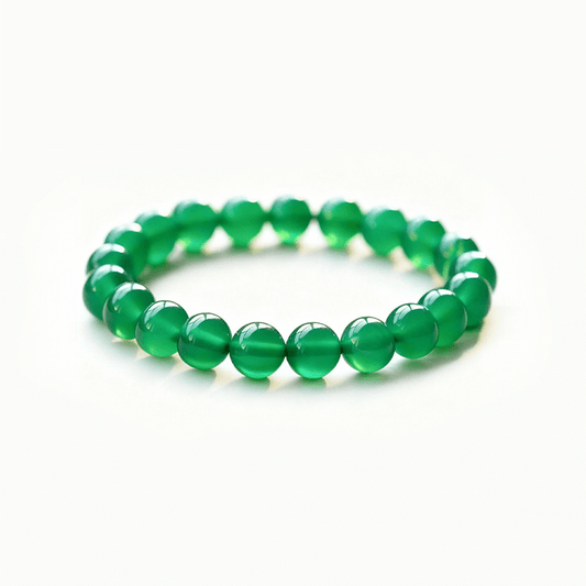 Manjushri Wisdom & Clarity Green Agate Bracelet