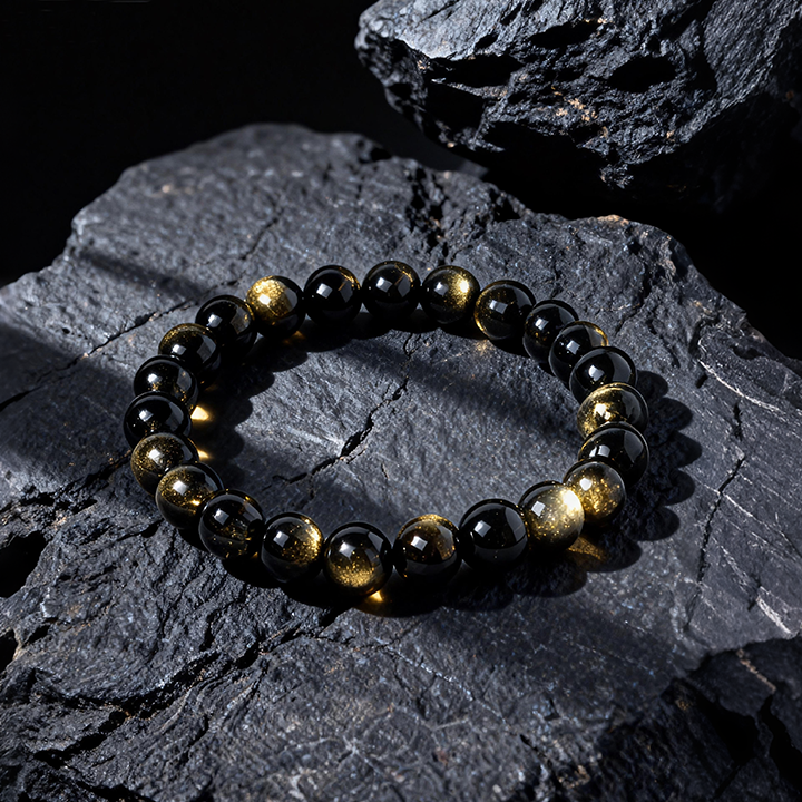 Acalā Vidyārāja Courage & Protection Golden Obsidian Bracelet