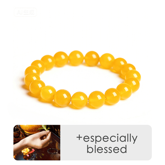 Manjushri Radiant Wisdom&Academic Grow Yellow Agate Bracelet